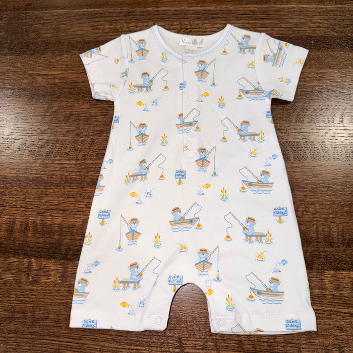 Vintage Kissy Kissy Y2K Baby Boys Fishing Romper 0-3 mos