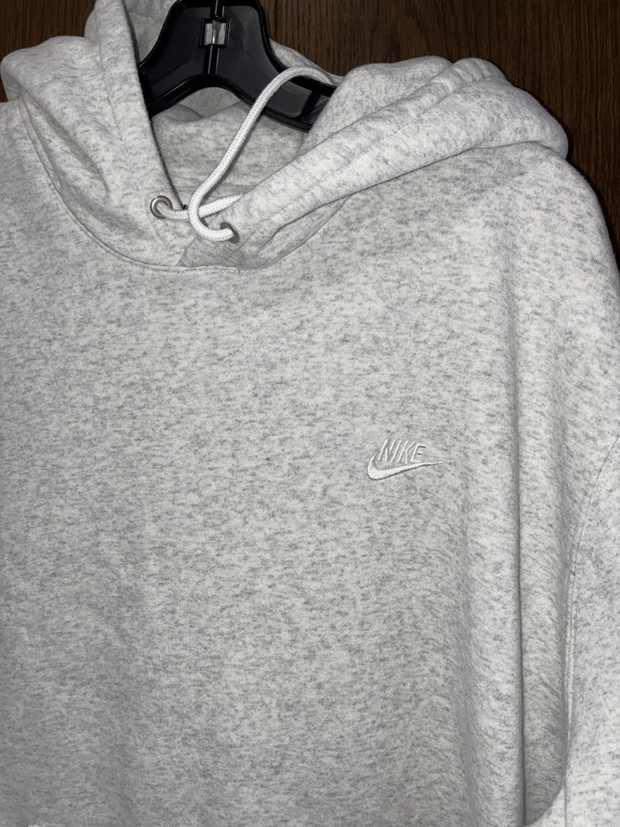 Nike Club Men’s Pullover Fleece Hoodie Size XL Birch Heather/White