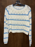 Freshman Women’s Striped Sweater White/Blue Size Medium