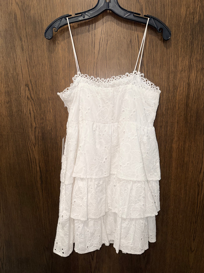 Altar'd State White Briar Eyelet Tiered Mini Dress Size Small