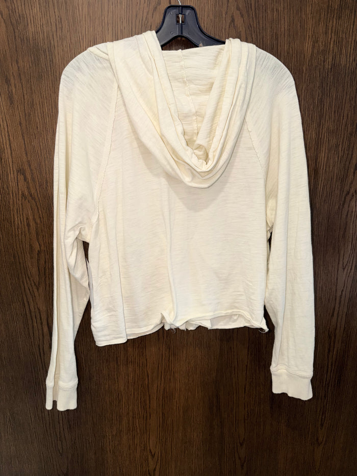 PINK Victoria’s  Secret Cropped Cream Zip Up Hooded Jacket  Size Medium
