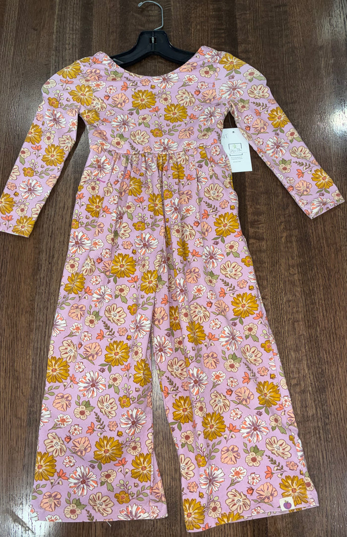 Cheeky Plum Girls Ivy in Retro Blooms Romper Size 4