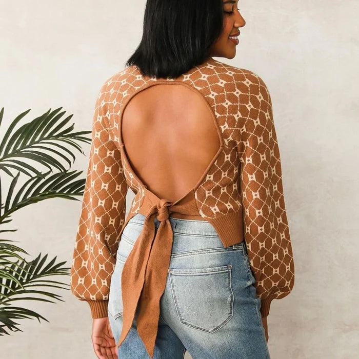 Buckle Willow & Root Open Back Tie Sweater Size Medium