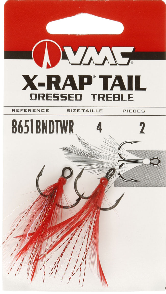 X-Rap Tail Dressed Treble Hook - 2/PK